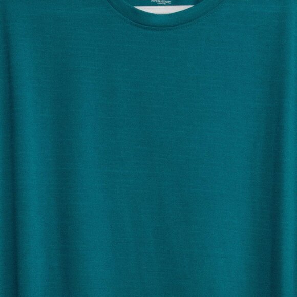 Athletic Works Mens Teal Short Sleeve Performance T-Shirt - Picture 3 of 8